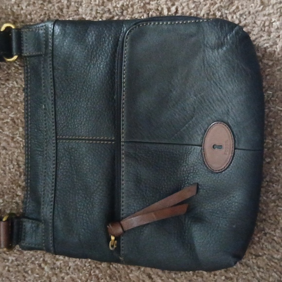 Fossil black leather messager bag - Picture 10 of 16